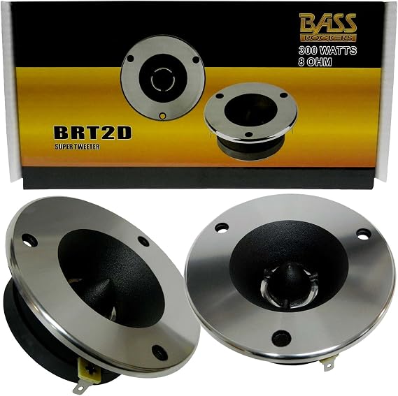 Bass Rockers Super Speakers Tweeters - 3.5" 300W 8-Ohm - Best for Homes, Cars, Offices Schools & Colleges - Aluminum Pair - Frequency Response: 2000Hz - 20kHz - BRT2D