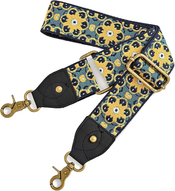 Purse Straps Replacement Crossbody Handbag Adjustable Jacquard Embroidery Wide Guitar Strap