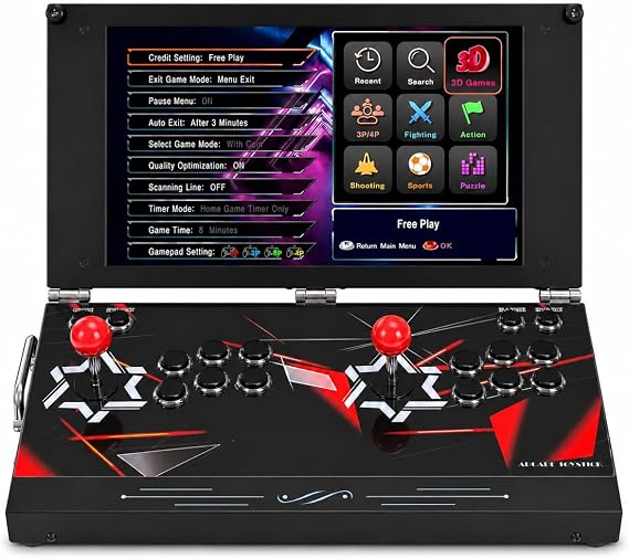 Portable Arcade Game Console with 17.5-inch HD Screen, 26800 in 1 Retro Games Pandoras Box DX - Dual Player Handheld Video Game Machine for Home Entertainment (Red 9800 DX Plus)