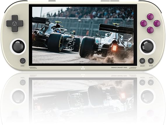 TRIMUI Smart Pro Handheld Game Console,5000mAh Built-in 128G with 15000 games,Linux System,5- inch IPS High-Definition Screen,RGB Dual Joystick Design (Gray,128G)