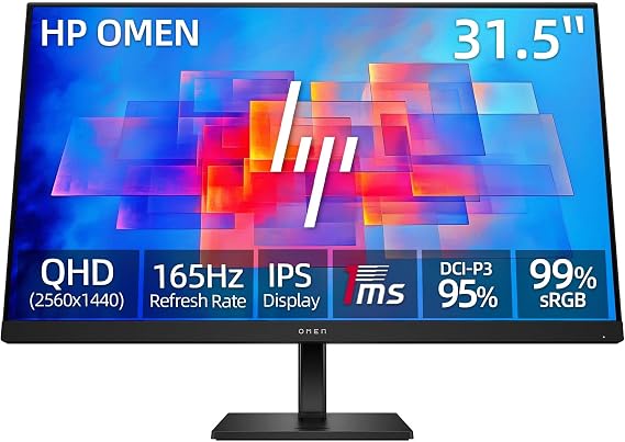 HP OMEN 32" Gaming Monitor, QHD (2560 x 1440) IPS Display, 165Hz, 1ms GtG