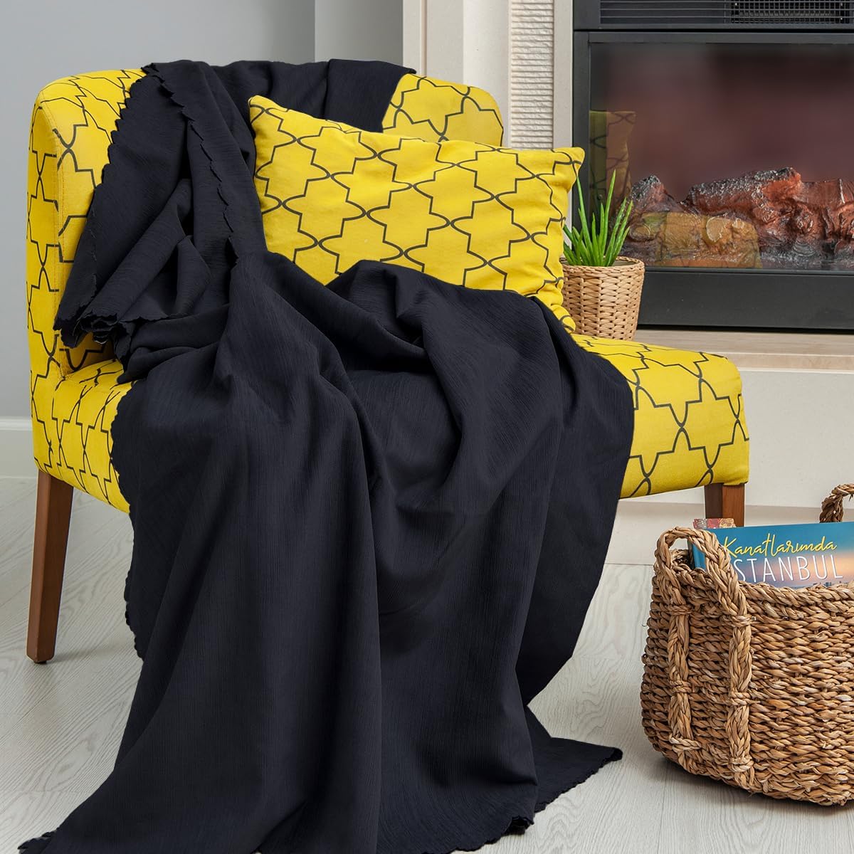 LATUDA CONCEPT Sofa Cover Chenille Anti-Slip Double Sided Sofa Bed Cover Sofa Shawl 175x215 - ANTHRACITE