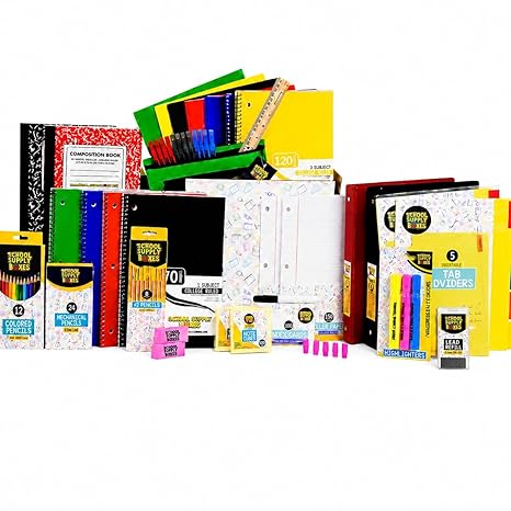 Ultimate High School and College Bundle | 1 Box | School Supply Boxes - Back to School Essentials | Includes Notebooks, Tab Dividers, Pencils, Highlighters, More