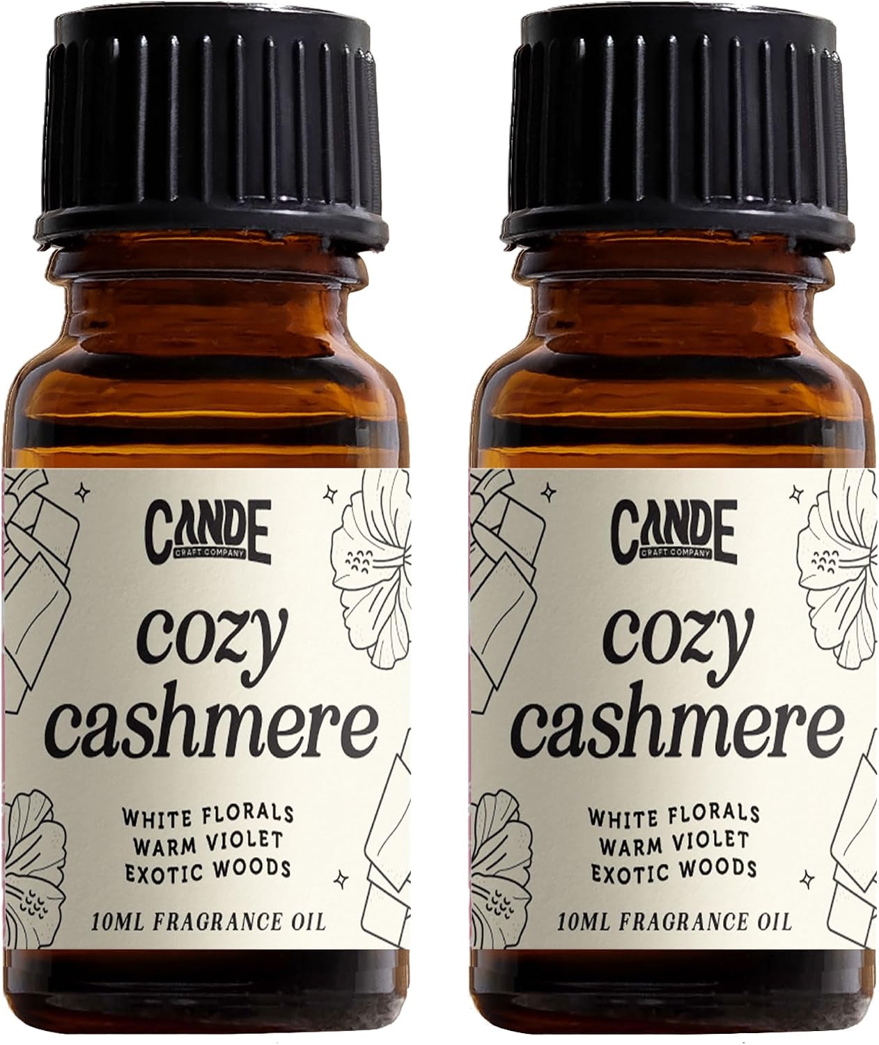 CANDE Craft Premium 2 Pack Fragrance Oil – Diffuser Oils Fragrances Scented for Home, Candle Soap Making Supplies, Aromatherapy Blends for House (10 mL) (2-Pack, Cozy Cashmere)