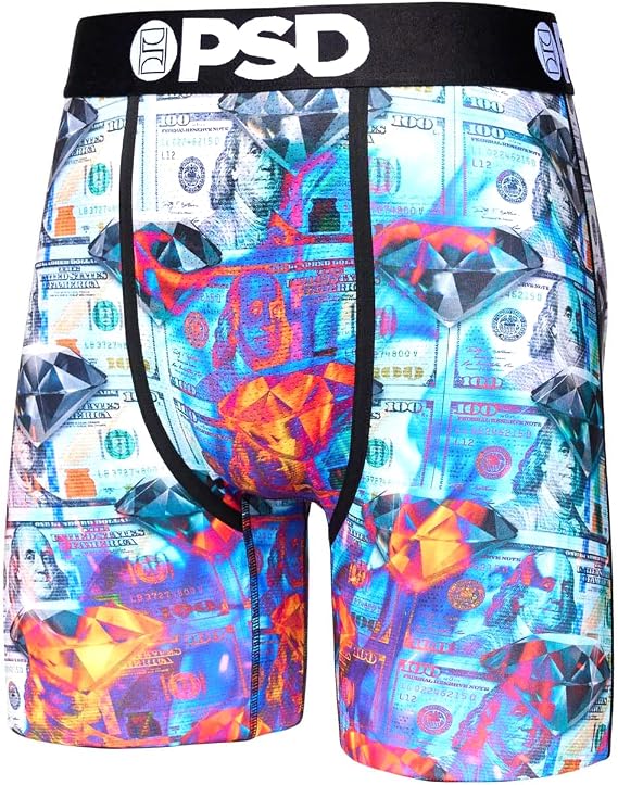 PSD Men's Thrml Mny Diamnds Boxer Briefs, Multi, XL