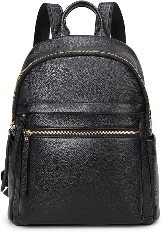 Kattee Genuine Leather Backpack Purse for Women, Medium Soft Daypack | Multi-functional elegant soft leather shoulder bag, adjustable straps. Ideal for college, work, office, shopping & travel