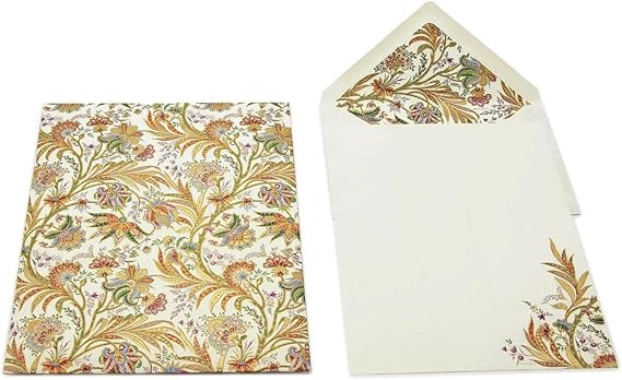 Italian Letter Writing Set with 10 Sheets & 10 Envelopes Cipro Writing Sheet Portfolio, Made in Italy, Elegant Floral Stationery, Luxury Correspondence Paper Set for Thank You Letters