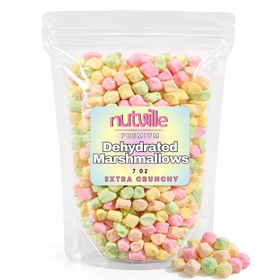 Premium Dehydrated Marshmallows 7 oz Resealable Pouch, Extra Crunchy Toppers for Hot Chocolate, Cereal, Baking & Ice Cream