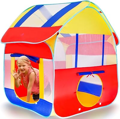 Kiddey Kids Play Tent, Great Playhouse Tent for IndoorOutdoor, Pops Up no Assembly Required, with Convenient Carry Case for Easy Storage and Travel, Promotes Creativity, Imagination, Early Learning