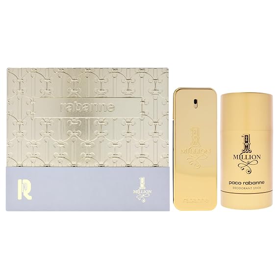 1 Million by Paco Rabanne for Men - 2 Pc Gift Set 3.4oz EDT Spray, 2.3oz Deodorant Stick
