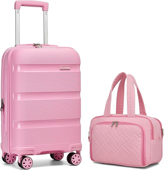 Kono Airline Approved Suitcase Set 2 Pieces, Pink