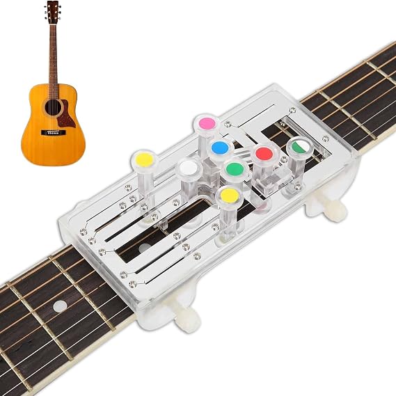 HERCHR Guitar Learning System Classical Guitar Practice Aid Tool Chord Learning Tools for Guitar Trainer Beginner(Silver)