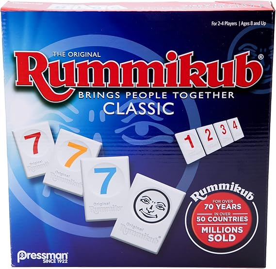 Pressman Rummikub - The Original Rummy Tile Game | Exciting Family Game of Strategy and Luck | Promotes STEM Skills | For Kids, Teens, Adults | 2-4 Players, Ages 8+