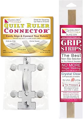 Guidelines4Quilting Quilt Ruler ConnectorGrip Strips Bundle for Quilting Rulers and Templates