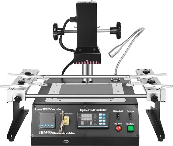 BGA Rework Station,IR6500 Infrared Welding Machine,1250 W SMD Soldering Reflow Station,Welder Repair Heating Reballing with USB Connector for Laptop,Esktop Computer Motherboards