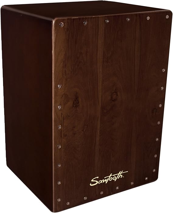Sawtooth Chocolate Satin Hand Stained Large Cajon Percussion Box