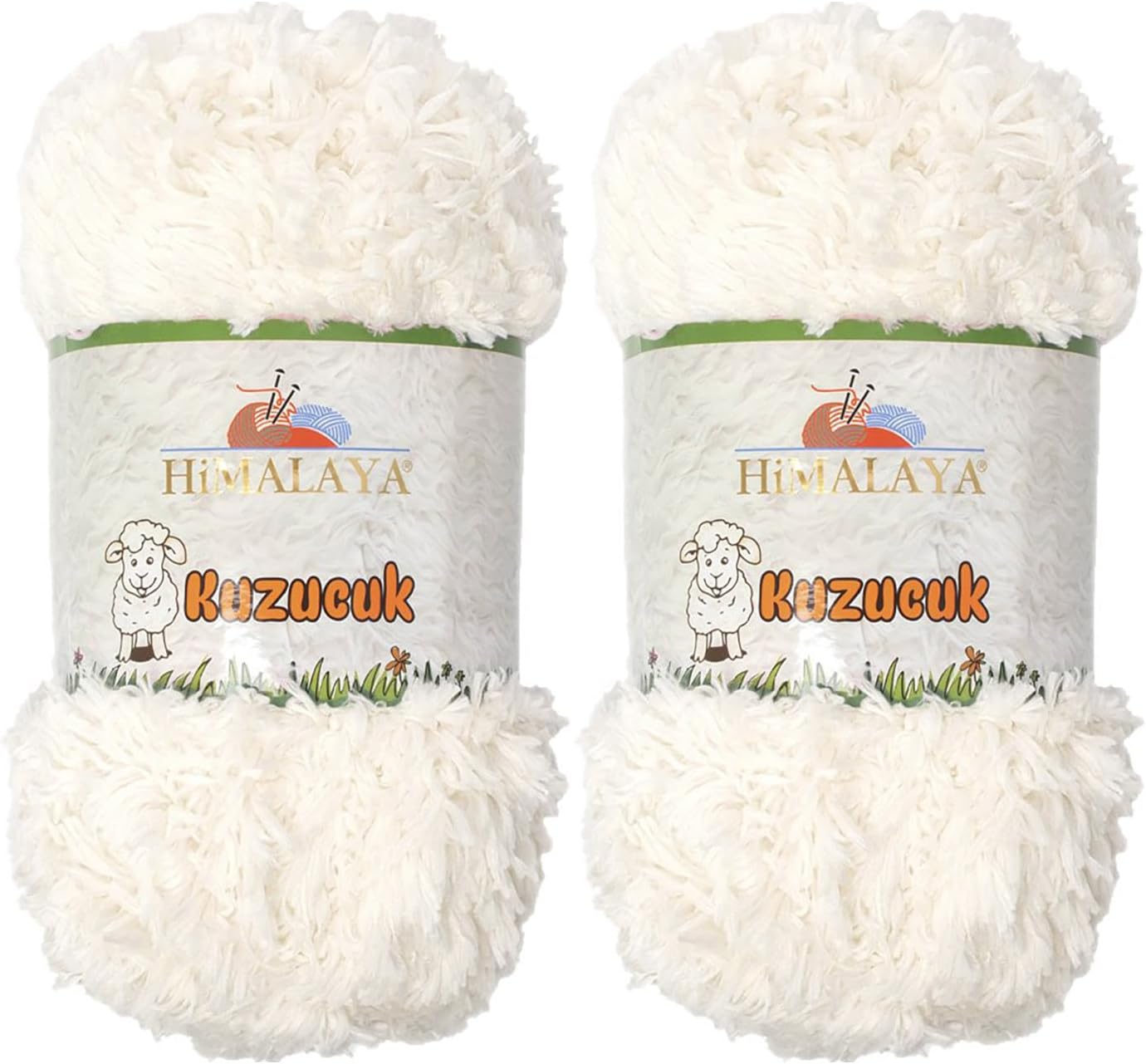 Himalaya Kuzucuk Fluffy Thick Yarn, Ultra Bulky, 100% Polyester, Extra Thick, Solid Color, 2 Ball Set, Approx. 7.1 oz 200 g, Spool Length: 26.4 ft 80 m, Knitting Yarn, Col.85602