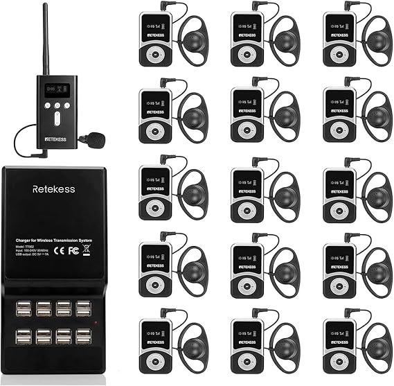 Retekess T130S Church Translation System, Tour Guide Microphone and Speaker