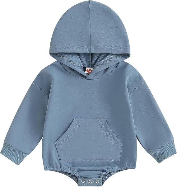 Newborn Baby Boy Easter Outfit Hoodie Bunny Ears Sweatshirt Romper Cute Pocket Long Sleeve Jumpsuit
