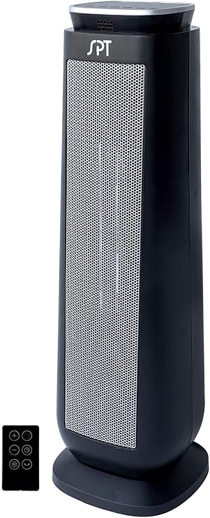 SPT SH-1515: Tower Ceramic Heater with Timer and Remote, black