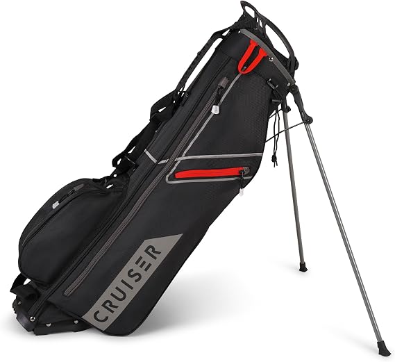 CR-Lite 7" Stand Bag | Lightweight, Slim Standbag with Padded Double Shoulder Straps | 4-Way Divider for 10 Clubs | 3 Pockets, Grab Handle,