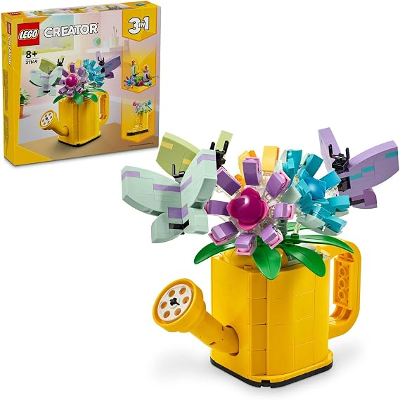 LEGO Creator Sulama Kabında Çiçekler 31149 | 8 Yaş ve Üzeri Çocuklar için Çizmeye Dönüşebilen 3’ü 1 Arada Oyuncak Yapım Seti, Doğum Günü Hediyesi (420 Parça)