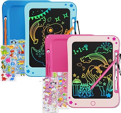 TEKFUN Toddler Kids Toys Gifts - 8.5 Inch LCD Writing Tablet Kids Doodle Board with Stickers Colorful Drawing Tablet, Kids Birthday Gifts Toys for 3 4 5 6 7 Years Old Girls