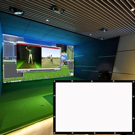 Golf Simulator Impact Screens Installed on Golf Hitting Net Frame,Golf Simulators,Thickened, Durable, Cushioned, Muffling, Display Projector Screen,for Outdoor Indoor Home Golf Training Home Projectio