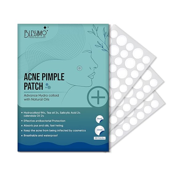 108 Count Pimple Patches for Face - Enriched with Salicylic Tea Tree Oil Calendula Oil - Ultra Thin Hydrocolloid Patches Conceal Blemishes - Target Acne and Impurities