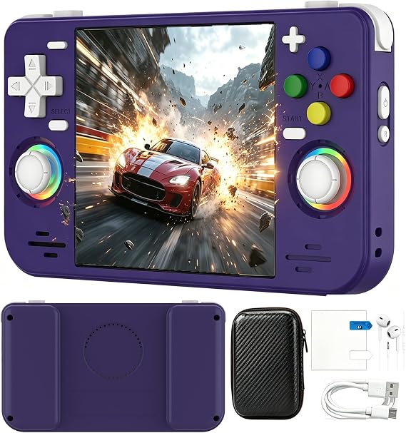 RF40H Retro Handheld Game Console,4 Inch IPS Screen 720*720, 22000+ Games 128G TF, 4000mAh Battery,25+ Emulators, Linux System, 3.5mm Wired Headphones