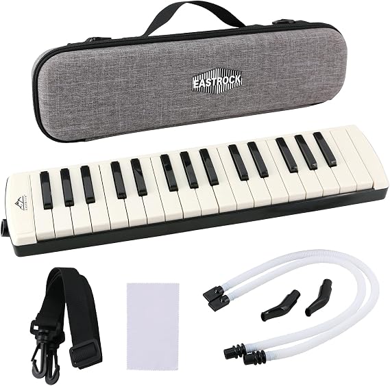 EASTROCK 32 Key Melodica Instrument Soprano Black Upgraded Version with Bag