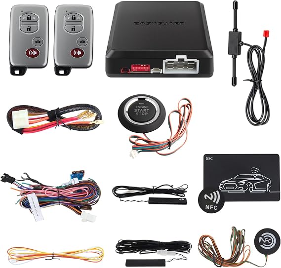 EASYGUARD EC002-T Smart Key PKE Car Alarm System Auto Start Starter Push Start Stop Button Touch Password Access Keyless Go System DC12V Rolling Code