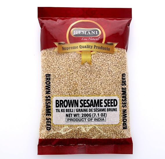 Hemani Brown Sesame Seeds 200g - Natural & Unhulled for Cooking & Baking | Rich Flavor | Halal Certified | Since 1949