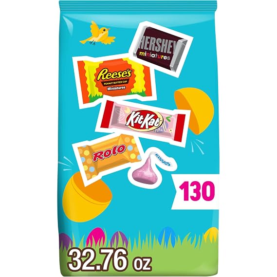 Hershey Assorted Flavored, Easter Candy Bulk Bag, 64.5 oz (270 Pieces)