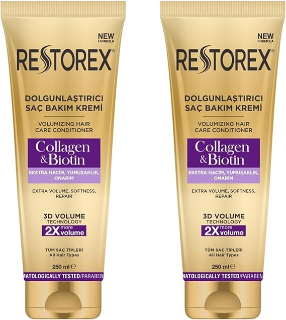 Restorex Collagen Ve Biotin Dolgunlaştırıcı Saç Bakım Kremi 250 ml 2 Adet