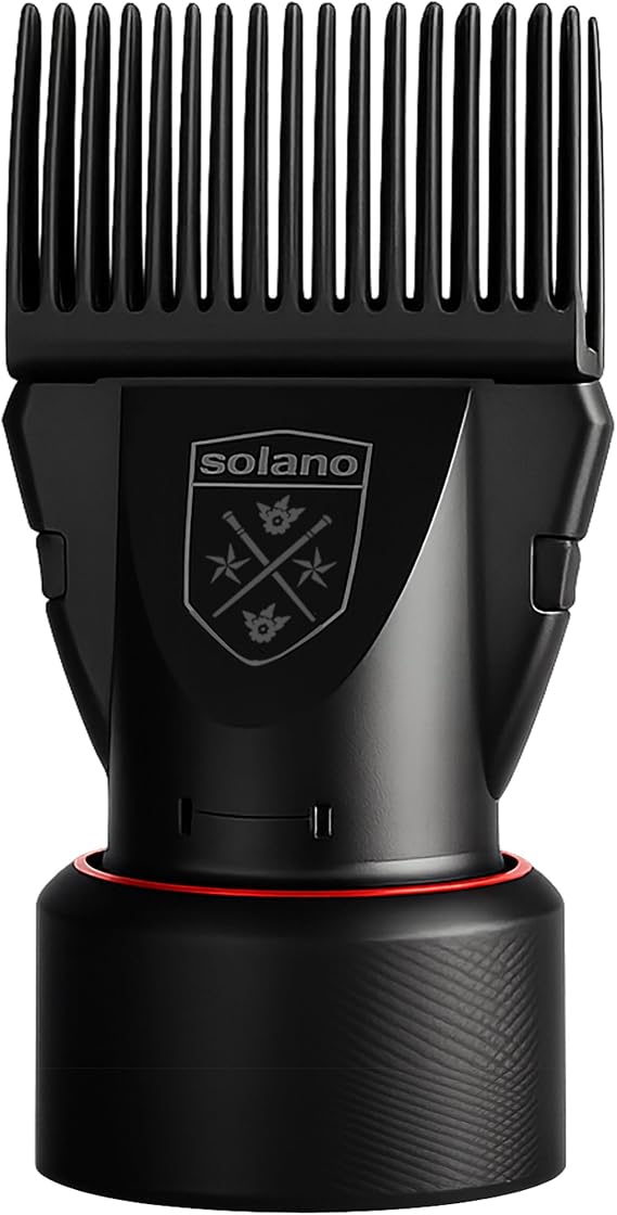 Solano 2 in 1 Dryer Attachment Universal Professional Comb & Concentrator - Italian Made - Straighten Hair - Comb Gentle on Scalp