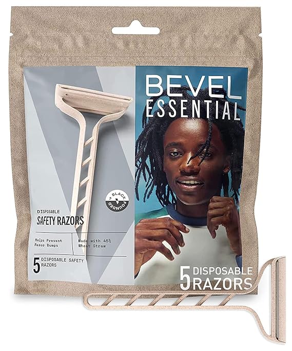 Bevel Essentials Disposable Safety Razors for Men, Double Edge Steel