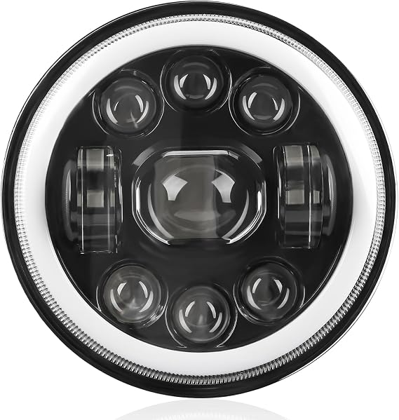 5.75 inch LED Headlight Motorcycle, Front Round Headlight Hi/Lo Beam DRL Amber Turn Signals Compatible with Harley Davidson Sportster lron 883 Dyna Low Rider XLH883 Super Glide 500 750 Street Bob