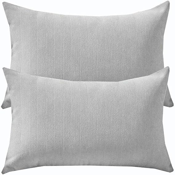 Pillow Cases 50x70 cm Extra Large Cushion Covers 40x60, 30 x 70,30x50,30x60 Cm Chenille Pillow Cover With Zipper Decorative Pillowcases For Pillows Sofa Bed Couch(Light Gray,50x70 cm Set of 2)