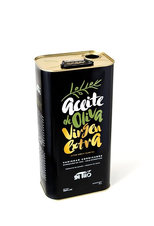 El Tilo Extra Virgin Olive Oil 5L Tin | Cold-Pressed Polyphenol-Rich EVOO from Spain | Premium Organic Unprocessed Olive Oil | Gourmet Cooking, Salads & Baking | Trusted Quality for Chefs & Families