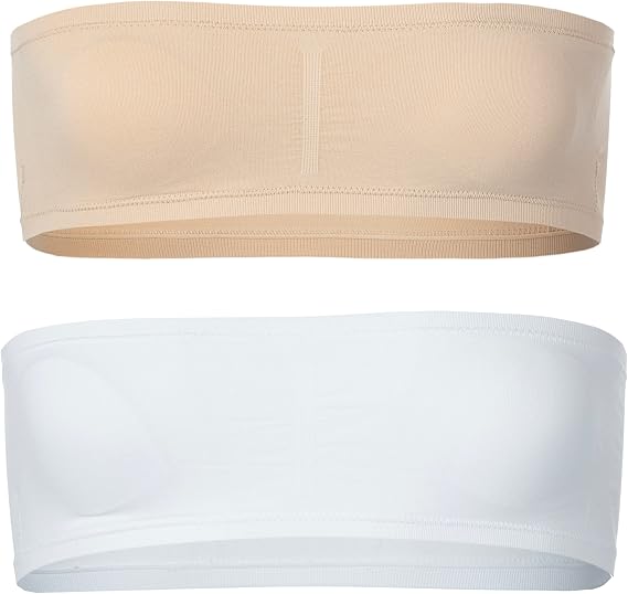 Popular Girl's Bandeau Bra with Removable Padding - Strapless Tube Bra for Girls and Teens, Seamless