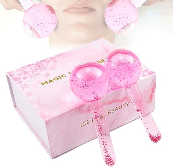 Cooling Ice Facial Gloves, Magic Ice Ball, Facial Cooling Massage Balls, Massager Roller for Daily Beauty, Neck and Eye Circles, Reduce Wrinkles, Face Tightening 2 Pack