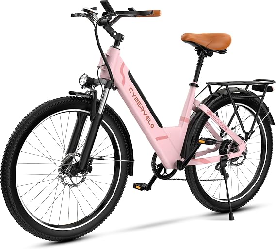 Cybervelo 750W Peak Electric Bike for Adults,up 80 Miles Removable Battery Ebike, 26" Electric E Bike with 7-Speed,Adult Electric Bicycles for Commute Beach Snow Womens/Man All Terrain