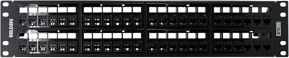 Belden RVAPPF2U48BK 10GX RevConnect Category-6A Patch Panel, CAT6A, 48-Port, 2U