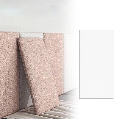 XOOFMASS Upholstered Wall Panels, Anti-Collision Wall Padding for Bedroom, 23.6 x 11.8 in Peel and Stick Wall Padded, 3D Wall Stickers Self Adhesive Headboard for Living Room Playroom,White,2Pcs