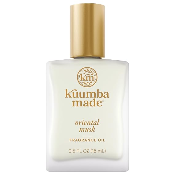 Kuumba Made Oriental Musk Fragrance Oil Roll-On, Alcohol-Free, 0.5 Fl Oz | Long-Lasting Scented Oil with Ylang Ylang, Mimosa Notes, Botanical, Skin-Friendly Perfume Roller, Vegan, Cruelty-Free