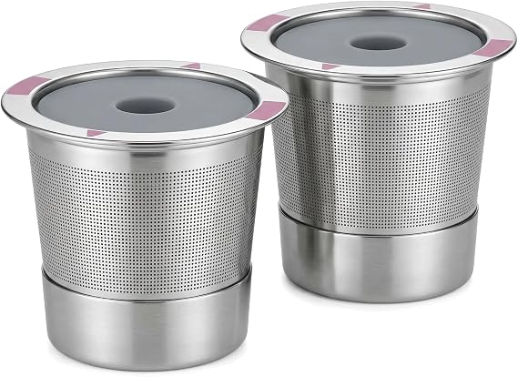 2 Pack Reusable Coffee Pods for Single Serve Coffee Makers, Stainless Steel Refillable Coffee Filters, Metal Coffee Pod for Home and Office Brewing, Compatible with Most Single Serve Machines