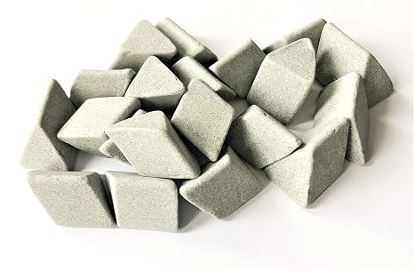 Ceramic Tumbling and Vibratory Media - Large Polyhedron Triangles - 1" x 5/8" Size (10lbs)