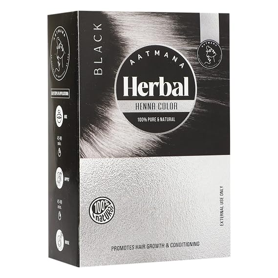 Herbal Black Henna Hair Color With Goodness Of 9 Herbs | Black Henna Mehndi For Hair, Make Hair Soft & Shiner Natural Hair Color For Men & Women 100g