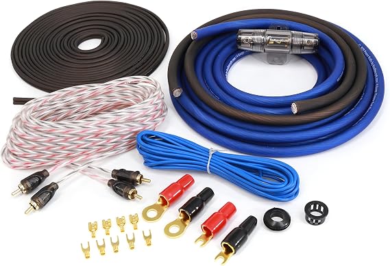 KnuKonceptz KCA Complete Oversized 4 Gauge 2 Channel Subwoofer Amp Installation Wiring Kit